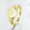 18K Gold Wedding engagement silver rings